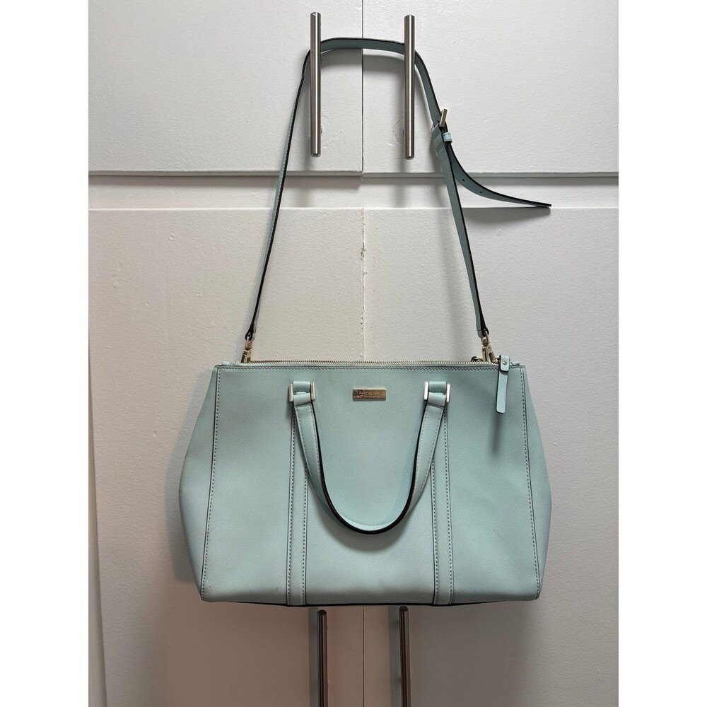 Kate Spade New York Loden Newbury Lane Saffiano Leather Shoulder Bag Light Blue